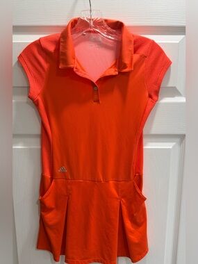 Girls Adidas Orange/Coral Athletic Golf Tennis Dress with Pockets size m